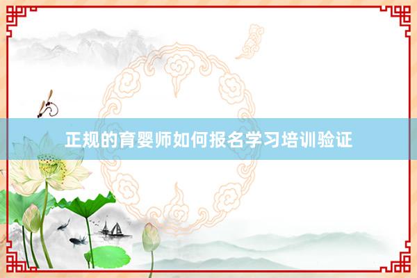 正规的育婴师如何报名学习培训验证
