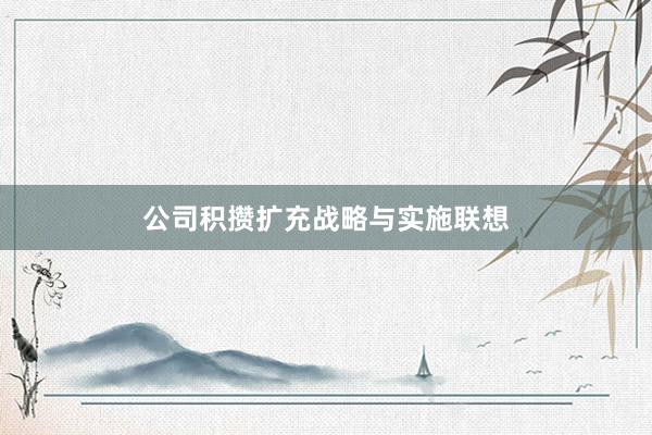 公司积攒扩充战略与实施联想