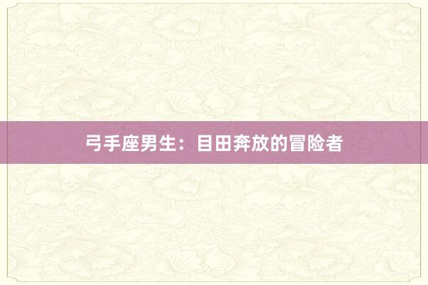 弓手座男生：目田奔放的冒险者